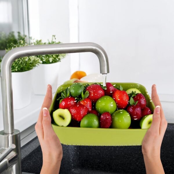 01_719929c2-054d-423e-88e8-7e9f6f052d81.jpg Multipurpose Small Plastic Kitchen Basket, Vegetables and Fruits Washing, (20x17 Cm)