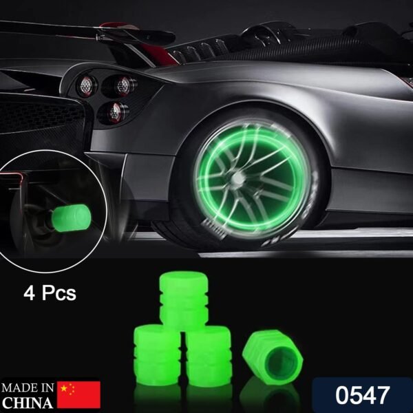 Luminous Tyre Valve Caps – Glow-in-the-Dark Air Stem Covers (4 Pcs / Mix Colour)