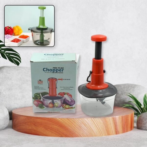 01_74e4e779-52c6-4b38-ad01-0b40c7be3045.jpg Manual Food Chopper (650ml): 3 Stainless Steel Blades, Locking System, Anti-Slip