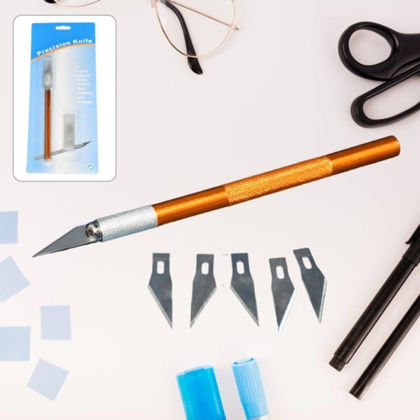 Precision Electronic Spices Cutting Knife with 5 Extra Sharp Blades (1 Set)