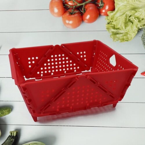 01_776e7699-0a6b-42ab-8481-a639c59f8a0e.jpg Flexi fold Storage Basket Box with Holes Ventilated Design (23×20 Cm / 1 Pc)