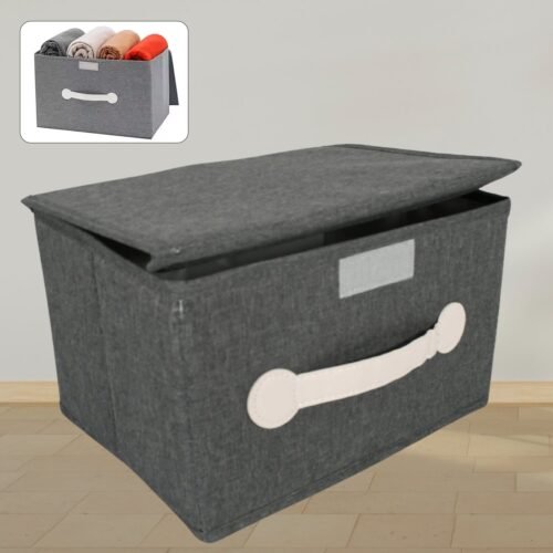 Small Foldable Storage Box With Lid And Handles(28×20×16 Cm / 1 pc)
