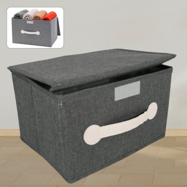 Small Foldable Storage Box With Lid And Handles(28×20×16 Cm / 1 pc)