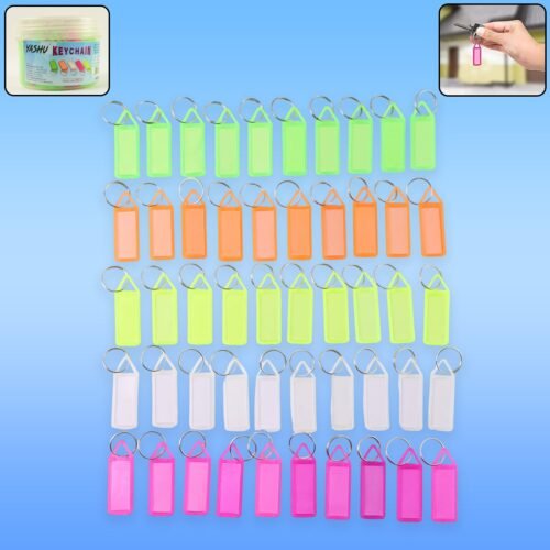 Yashu Multicolor Keychain Label Tags For Office, Home, Storage Use (50 Pcs Set)