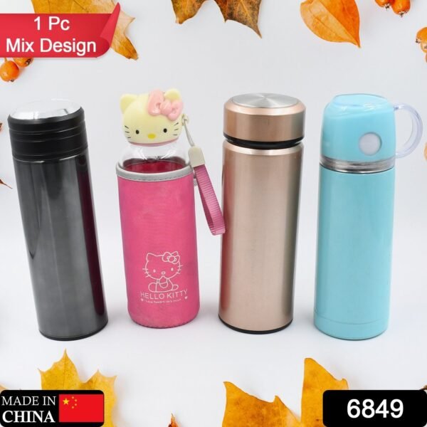 Stainless Steel Vacuum Bottle with Cup Lid Thermos for Hot Cold Drinks Travel Use 1 Pc