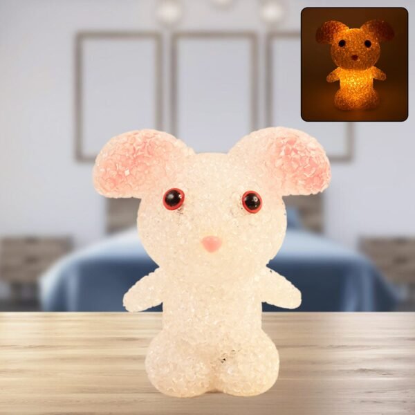 Crystal LED Night Light Lamp – Cute Glowing Animal Decorative Light (1 Pc)