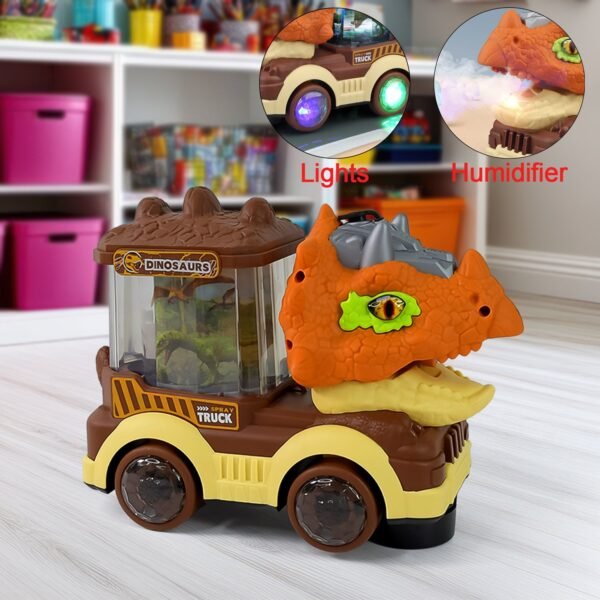 Dinosaur Car Toy with Humidifier Sound and Light (1 Pc)