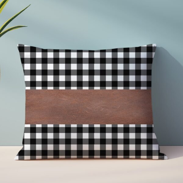 Pillow Covers, Leather & Cotton Cushion Covers (19 × 12 Inch / 1 Pair / 2 Pc)