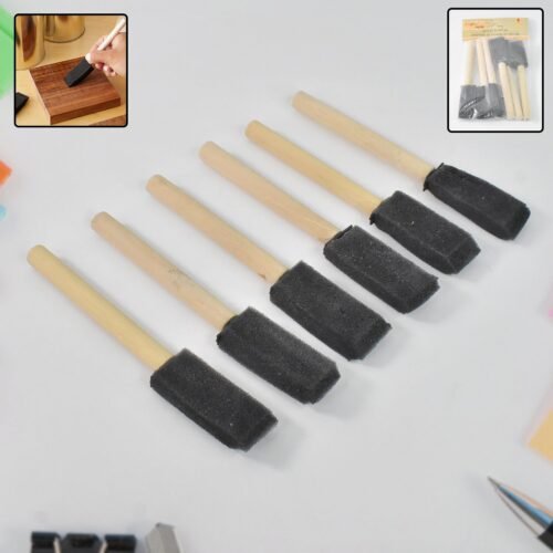 01_8206792a-b59e-4566-abc0-2ee1dea6c3f4.jpg Multipurpose Sponge Brushes for Painting with Wooden Handles (6 Pcs Set)
