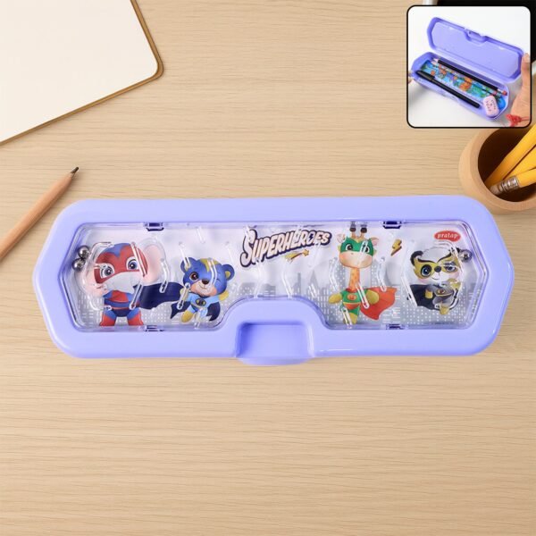 01_8338a283-7fbe-4bf5-9319-b2c819f24990.jpg Cartoon Character Printed Plastic Pencil Box with Built-in Maze Puzzle Game (1 Pc)