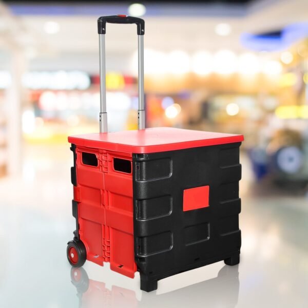 01_85ac34bb-8c72-4427-839e-bbec04c2b823.jpg Foldable Shopping Grocery Trolley / Cart Travel Portable Food Basket (1 Pc)