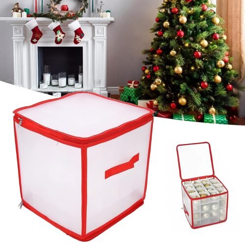 Transparent Zipper Sock Organizer Storage Box (30×30 CM)