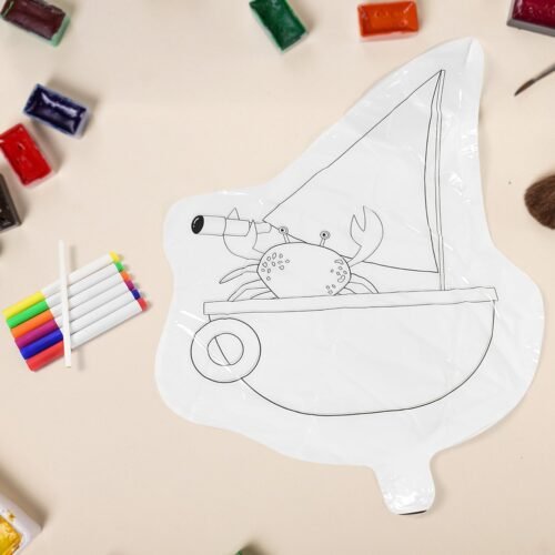 Multicolour colour-your-own inflatable animals With 6pcs Colored Pen Markers (1 Set)