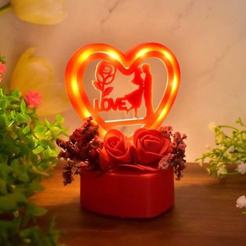 01_893691b4-0569-4c43-ad0c-c5e6cf19d205.jpg Romantic Heart-Shaped Love Couple Decorative Showpiece with Rose Base (1 Pc)