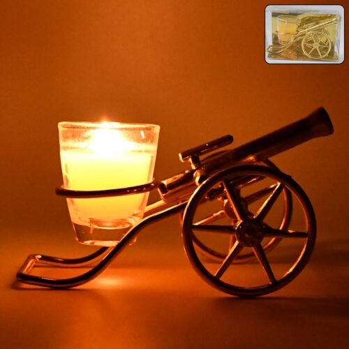 01_89aada49-28ab-4e6e-847d-5c68440ad5af.jpg Top Cannon Tealight Holder / Candle Holder, Diwali (1 Pc)