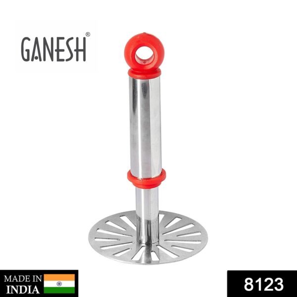 Ganesh Potato / Pav Bhaji Masher with Plastic Handle, Silver & Plastic