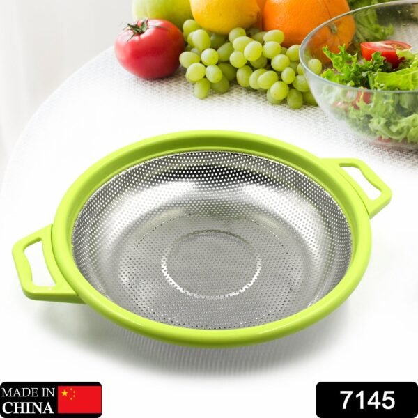 01_8deaac79-d2fc-430c-8b11-a91a042f5b15.jpg Stainless Steel Colander with Handle, Large Metal Green Strainer