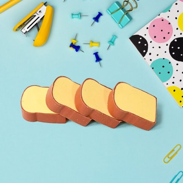 01_8e7274a9-e1f5-45cd-8e93-72e33bd3f491.jpg 3D Toast Bread Shape Eraser for Kids, Cartoons Erasers Toast Bread Erasers Bread Shaped Eraser for Students, Gift, Cute Fun Food Erasers for School Classroom, Stationery for Boys & Girls (4 Pcs Set)