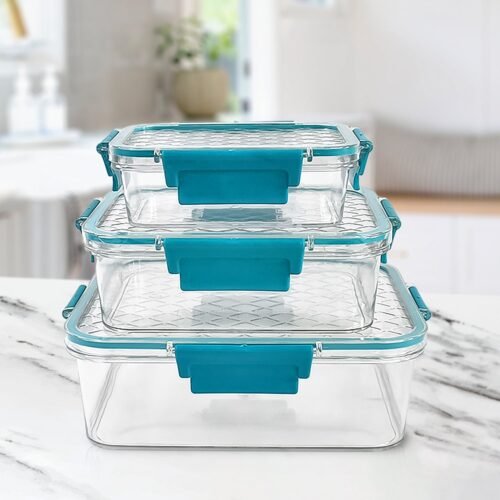 Multipurpose Plastic Containers / Lunch Boxes (3 Pcs Set / 1500, 750, 350 ML Approx)