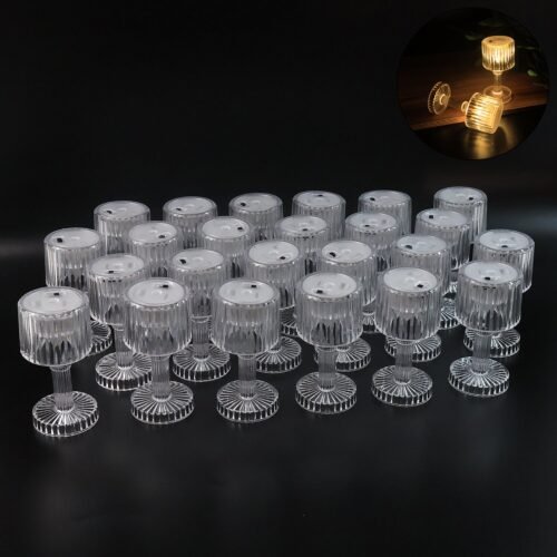 Set of 24 LED Crystal-Effect Table Lamps