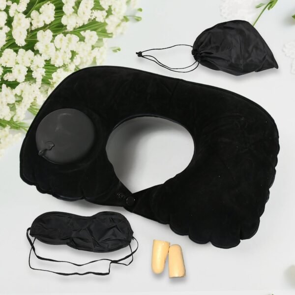 3-in-1 Travel Sleeping Kit with Neck Pillow, Eye Mask & Earplugs