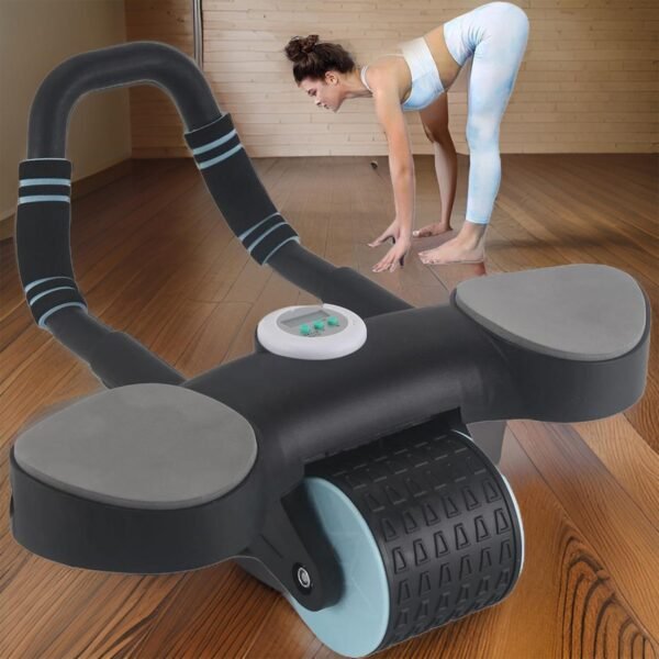 Abdominal Wheel Roller with Elbow Support, Timer & Skipping Rope (1 Set)