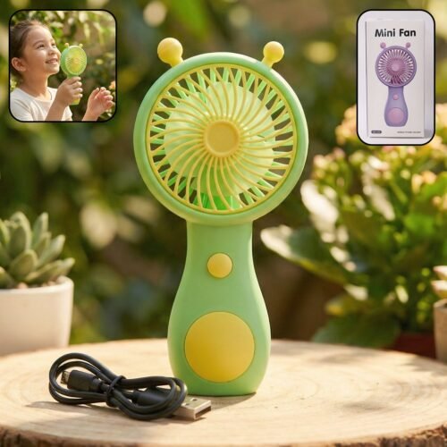 Cute Cartoon Style Rechargeable Mini Handheld Fan (1 Pc)