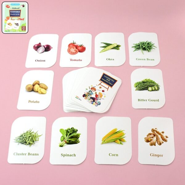 Kidkraft 32-Piece Educational Vegetable Flash Cards Set