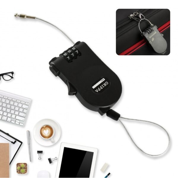 Multifunctional Cable Lock with Number Code Retractable Wire Lock Shell Combination