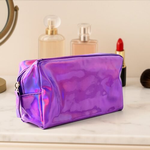 Holographic Shiny Waterproof Travel Cosmetic Pouch (1 Pc)