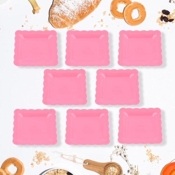 01_96a0a936-11a7-4f75-88e7-a3d630009710.jpg Square Plastic Dinner Plate Snacks Breakfast Serving Trays Home School 8 Pc Set