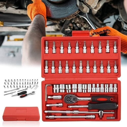 01_9802a0fb-6c45-421b-b5d9-e3ac4a6bc2b2.jpg Socket 1 / 4 Inch Combination Repair Tool Kit (Red, 46 pcs)
