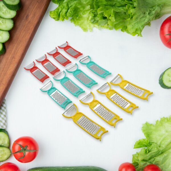 3-in-1 Peeler, Grater & Cutter Set for Kitchen (12 Pc Set)