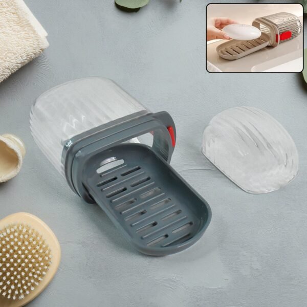 01_9b763324-8fa9-40c4-988e-d561aa2469b3.jpg Multipurpose Soap Box Holder with Transparent Dust-Proof Lid ,Sabudani (1 Pc)