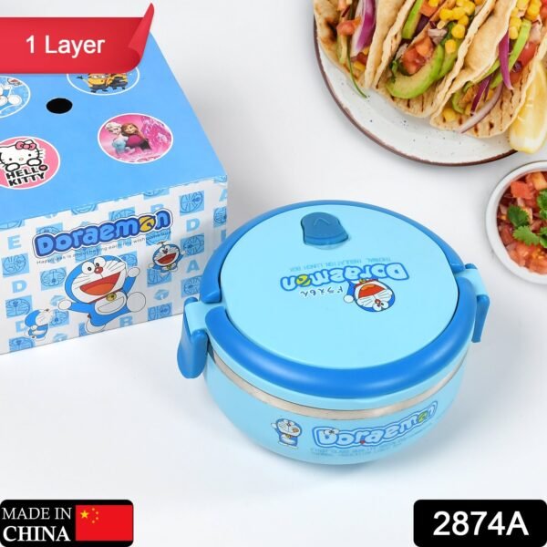 Single Layer Doraemon Steel Lunch Box – Premium Lunch Box for Office & School