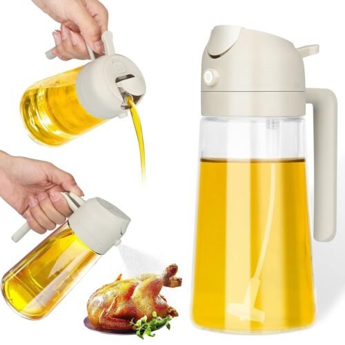 01_Oil-Sprayer.jpg 2-in-1 Multi-Purpose Glass Oil Dispenser Bottle (500 ml Approx)