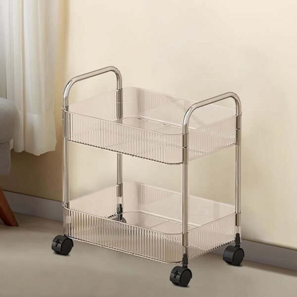 2 Layer Multipurpose Storage Trolley with Wheels (1 Pc)