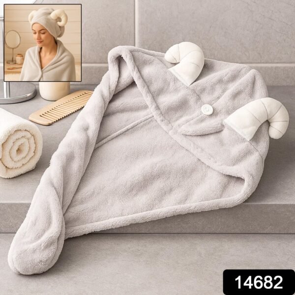 01_Women-Hair-Towel.jpg Cute Animal Ear Hooded Hair Drying Towel Wrap (1 Pc)