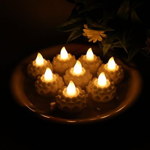 01_a3c6e49b-48bb-4a65-83fa-050c0d83a898.jpg Lotus Shaped LED Flameless Tealight Candles - (8 Pc)