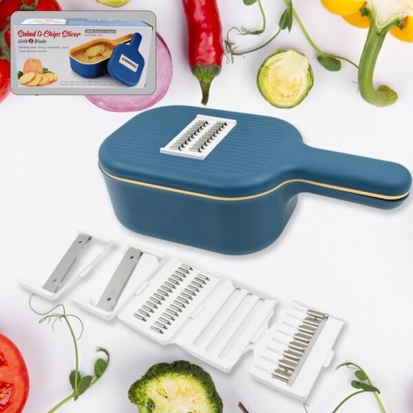 01_a4e3c239-73ae-4939-8b28-aa03ed6f760f.jpg Vegetable Slicer Cutter - 6 Blades Kitchen Accessories (1 Set)