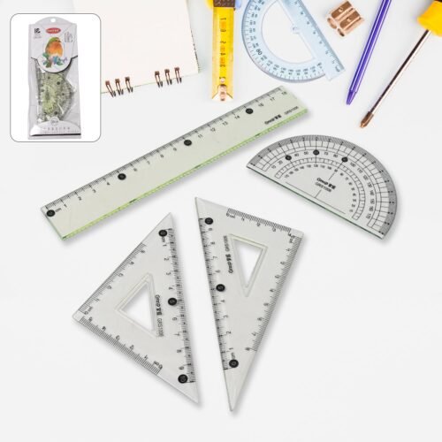 01_a5c4bb5e-f092-442e-937f-e8cb79ab1847.jpg 4-Piece Geometry Set, Triangle Ruler Protractor Straight Ruler