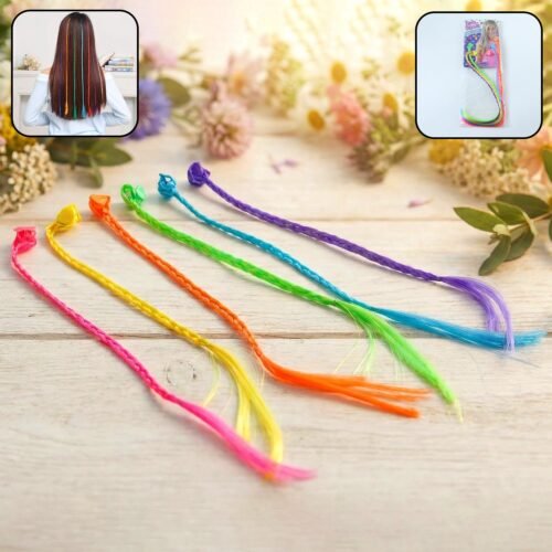 01_a5e0fa83-3042-47d5-b438-b888587286b0.jpg Colourful Braided Hair Extension Streaks for Girls & Kids (6 Pc)
