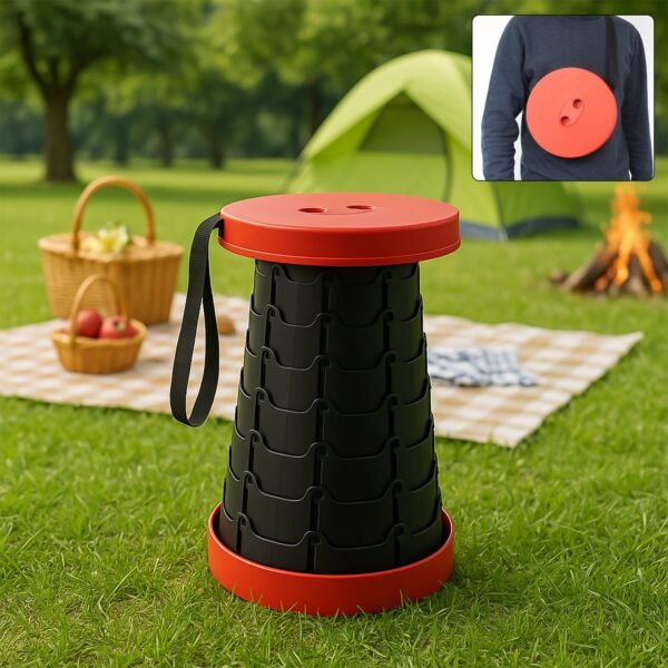 Adjustable Portable Telescopic Folding Stool (1 Pc)