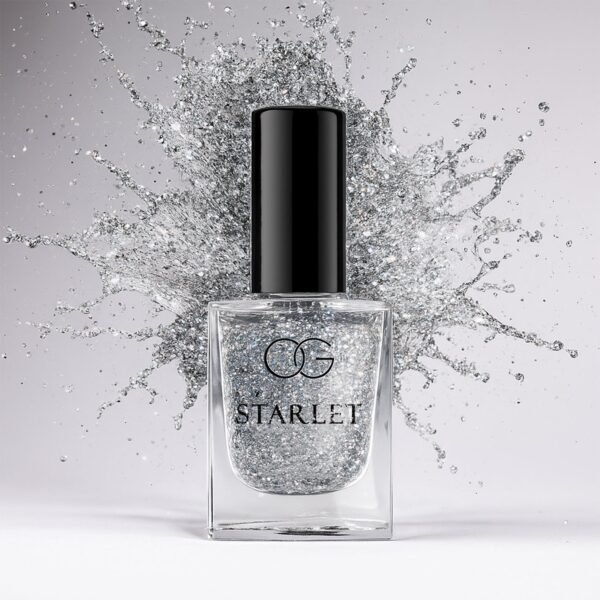 OG Beauty Silver Moonlight Starlet Glitter Nail Paint (10 ML / 1 Pc)
