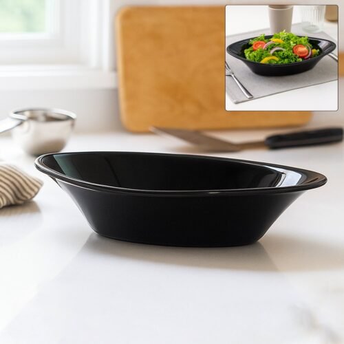 01_b7613ca4-2496-40f3-9d45-1e73fb58d501.jpg Plastic Marin Serving Bowl – Elegant Oval Deep Bowl (1 Pc / Balck)