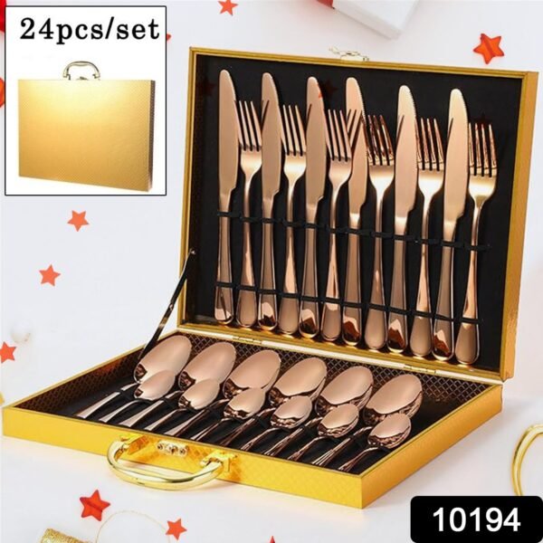 01_b7a69413-a3a3-4d34-9923-f6649df16c81.jpg Kitchen Tableware / Flatware Sets Kitchen Forks Spoons with Gift Box (24 Pcs Set)
