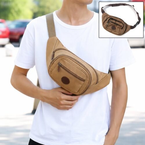 Stylish Canvas Waist Bag for Men & Women (1 Pc)