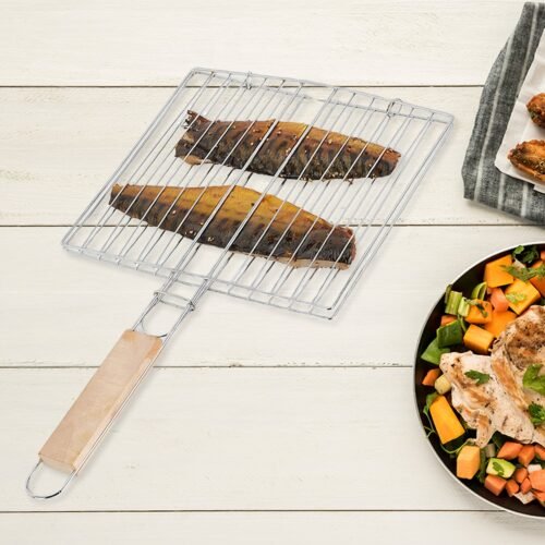 01_bb2651cc-22b5-40f8-b6f2-78dae0ef0f73.jpg Kitchen Square Roaster Grill Barbecue Grill with Wooden Handle
