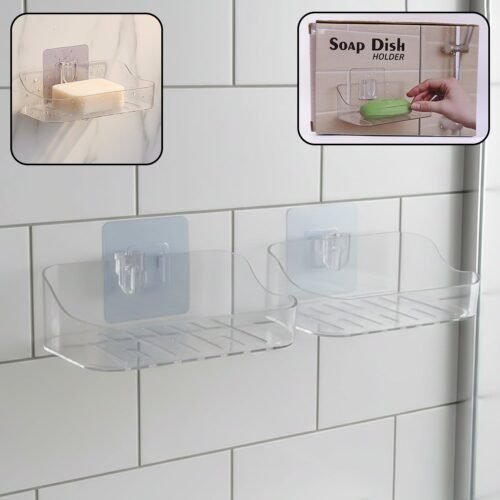 01_bb793b2f-74de-41ab-bb55-920494d5ae60.jpg Wall-Mounted Transparent Soap Dish Holder Set