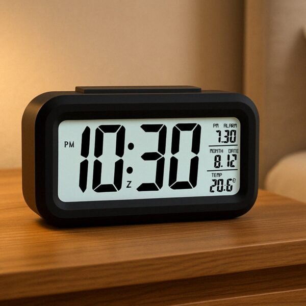 Digital LCD Alarm Clock with Backlight (1 Pc)